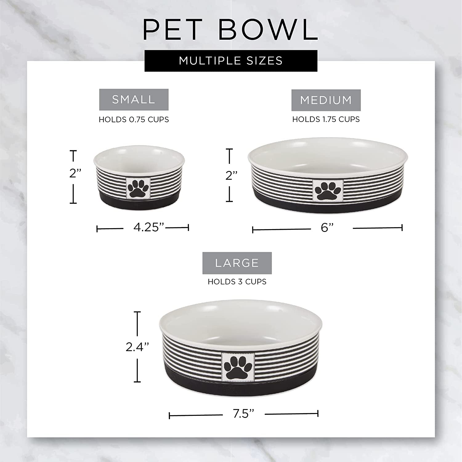 Lattice Collection Pet Bowl & Canister, Small Set, 4.25X2", Gray, 2 Count